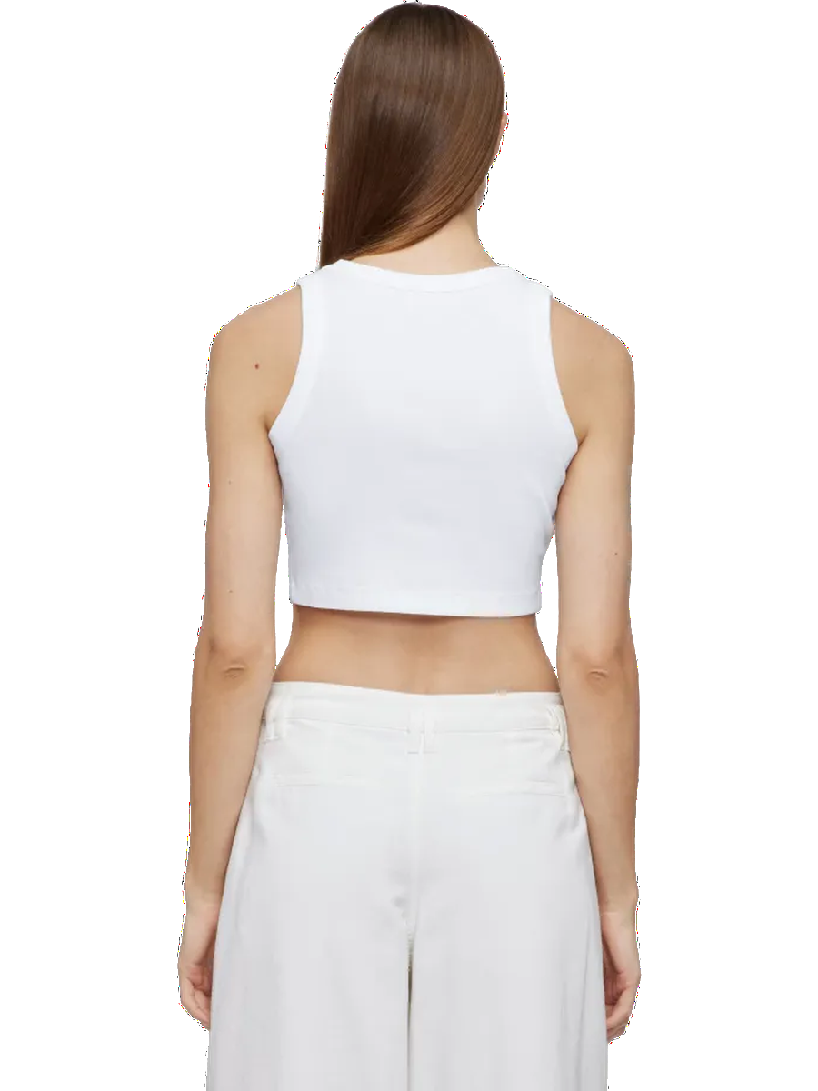 DRYKORN - Cropped Top in Baumwoll-Rippe in Weiß