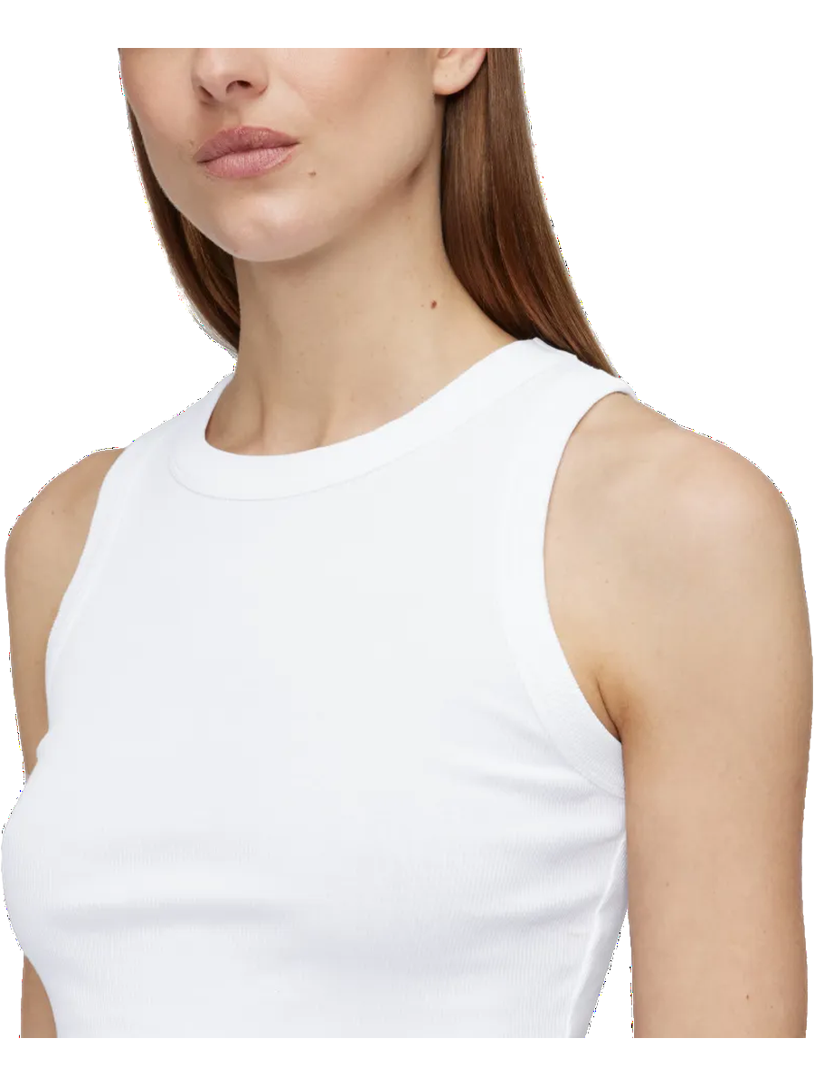 DRYKORN - Cropped Top in Baumwoll-Rippe in Weiß