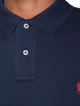 RALPH LAUREN - Klassisches Piqué-Poloshirt in dunkelblau