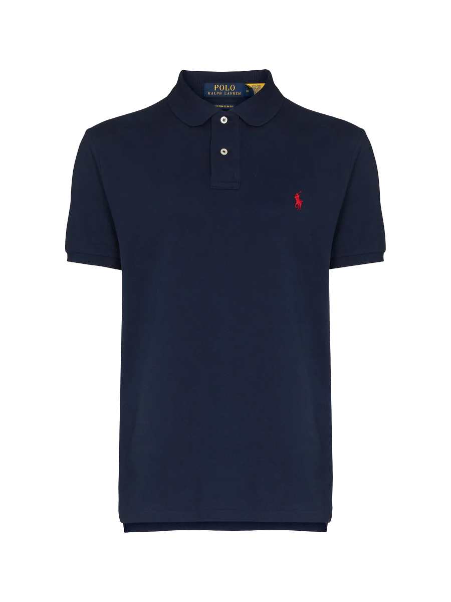 RALPH LAUREN - Klassisches Piqué-Poloshirt in dunkelblau
