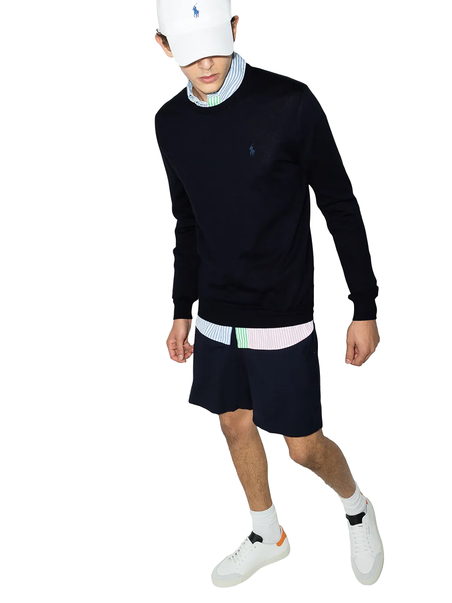 POLO RALPH LAUREN - Slim-Fit Baumwollpullover in dunkelblau