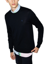 POLO RALPH LAUREN - Slim-Fit Baumwollpullover in dunkelblau
