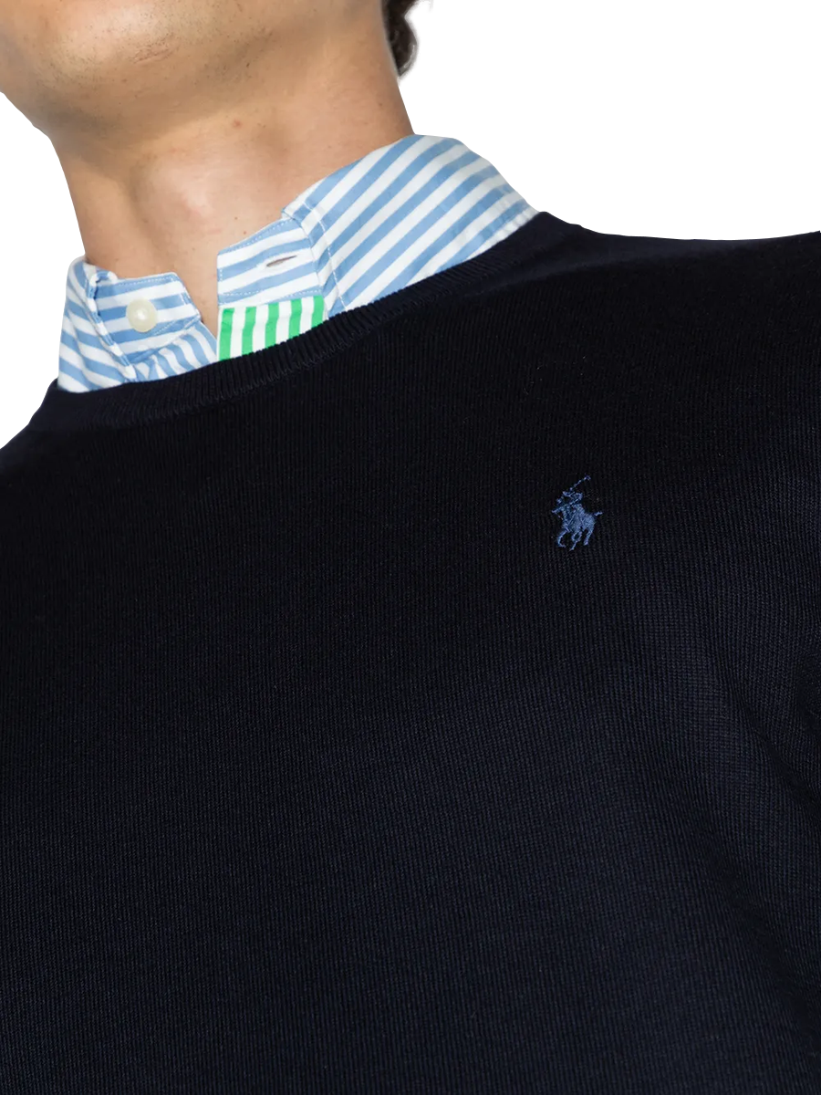 POLO RALPH LAUREN - Slim-Fit Baumwollpullover in dunkelblau