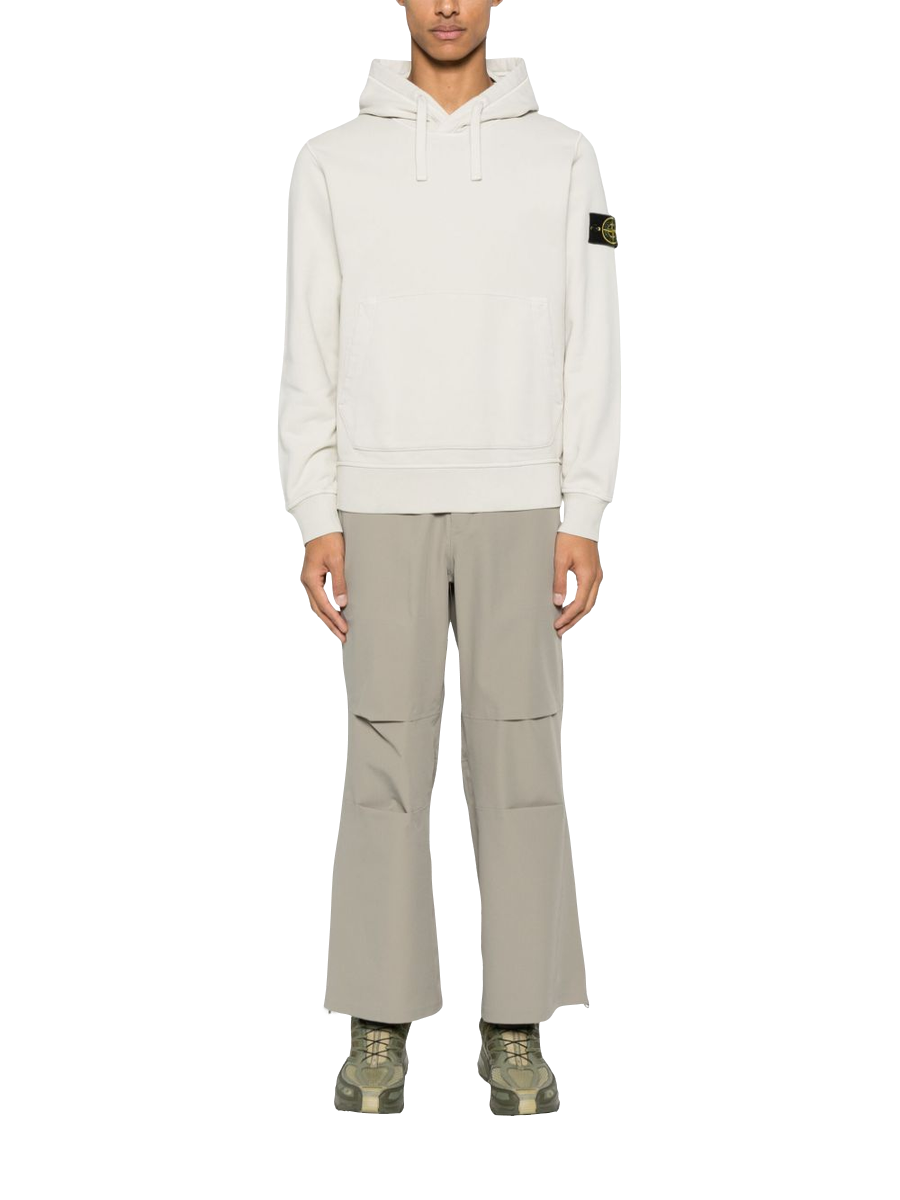 STONE ISLAND - Hoodie mit Kompass-Patch in Ecru