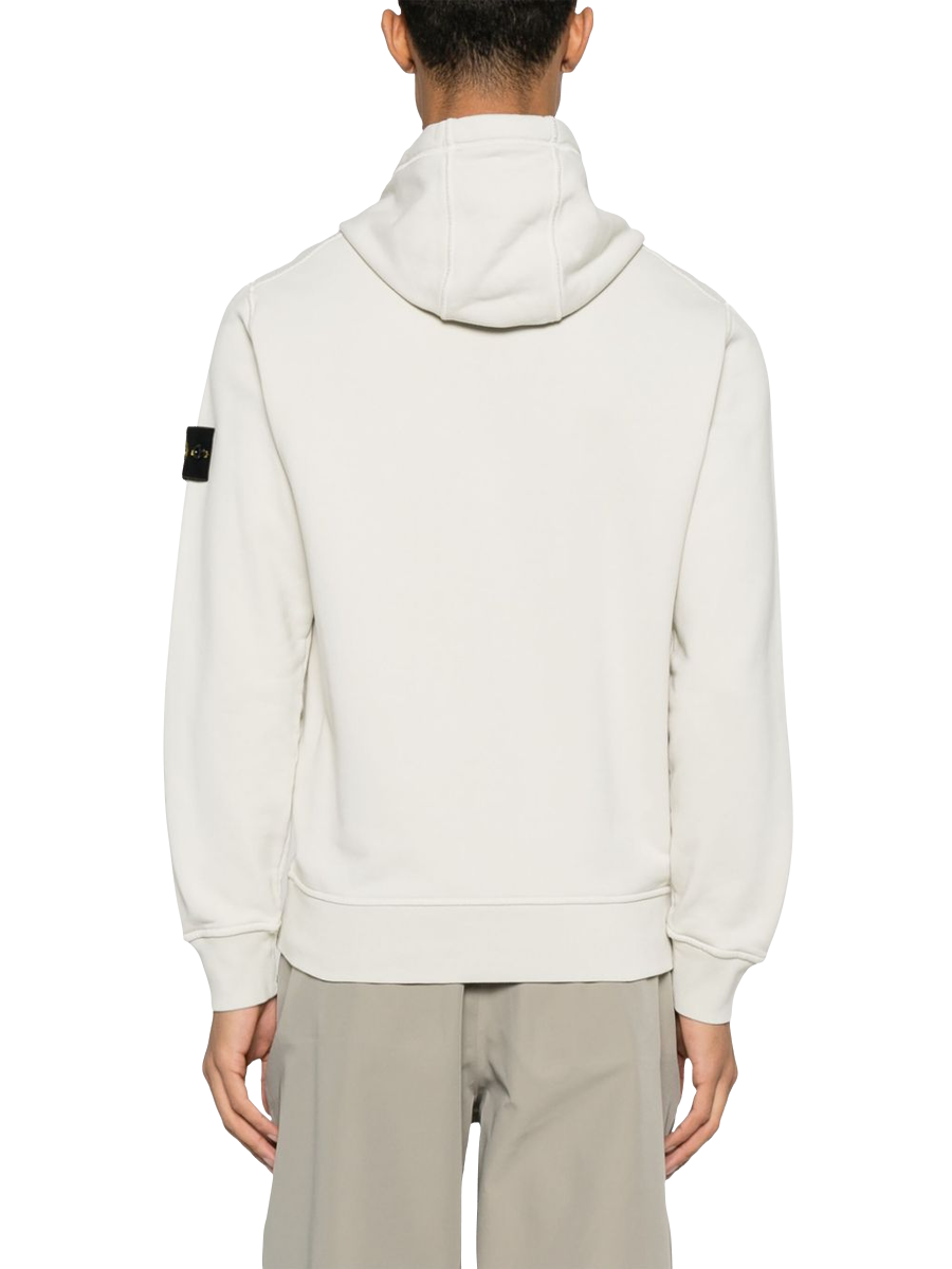 STONE ISLAND - Hoodie mit Kompass-Patch in Ecru