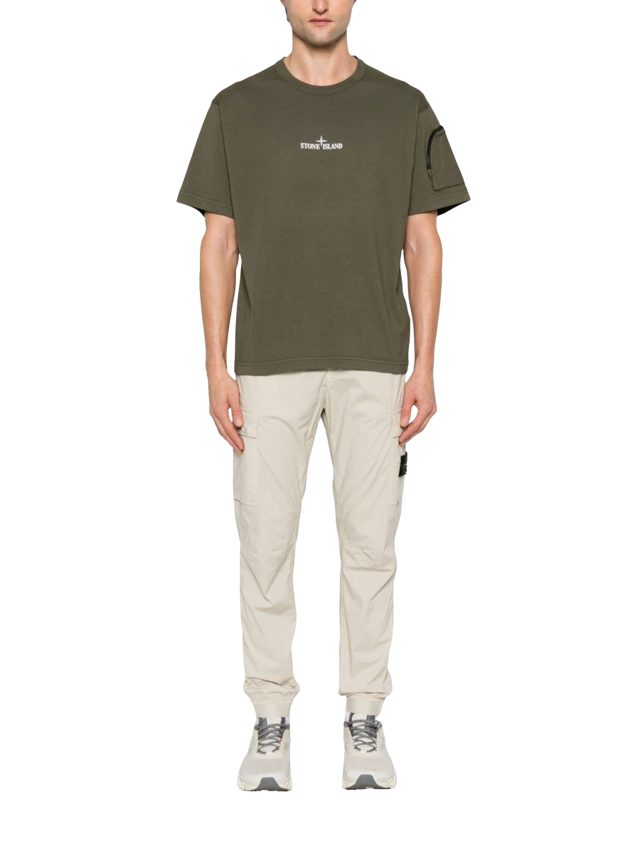 STONE ISLAND - Jogginghose mit aufgesetzten Taschen in beige