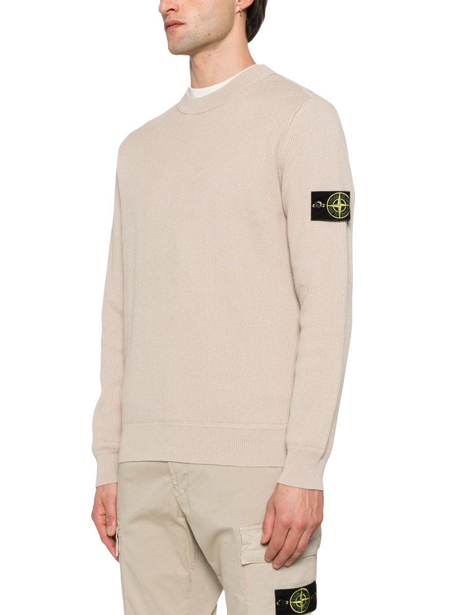 STONE ISLAND - Pullover mit Kompass-Patch in Beige