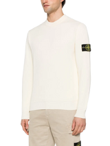 STONE ISLAND - Pullover mit Kompass-Patch in Creme