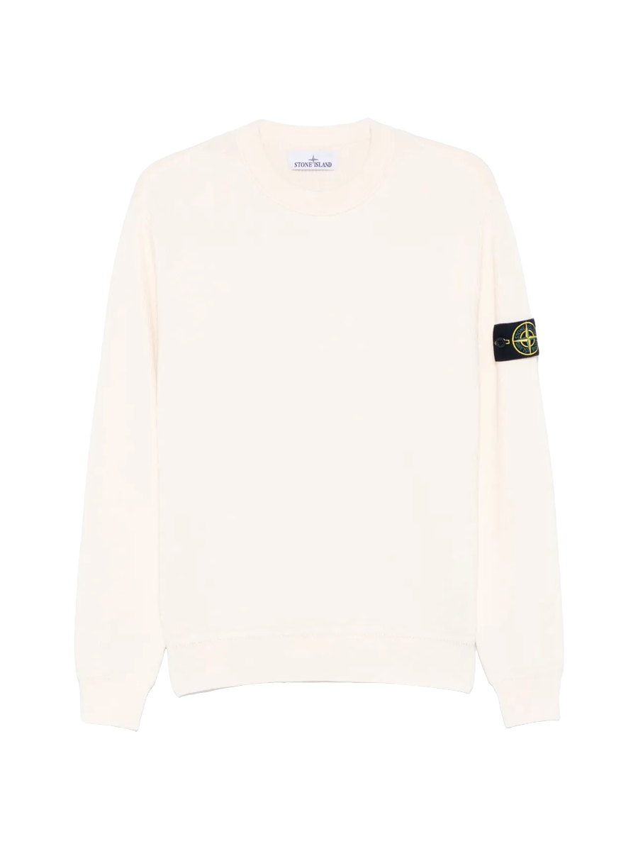 STONE ISLAND - Pullover mit Kompass-Patch in Creme