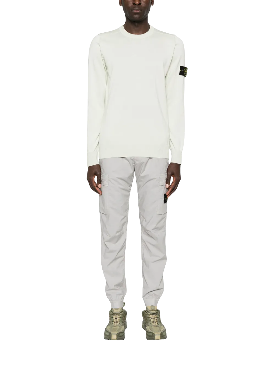 STONE ISLAND - Pullover mit Kompass-Patch in Hellgrün