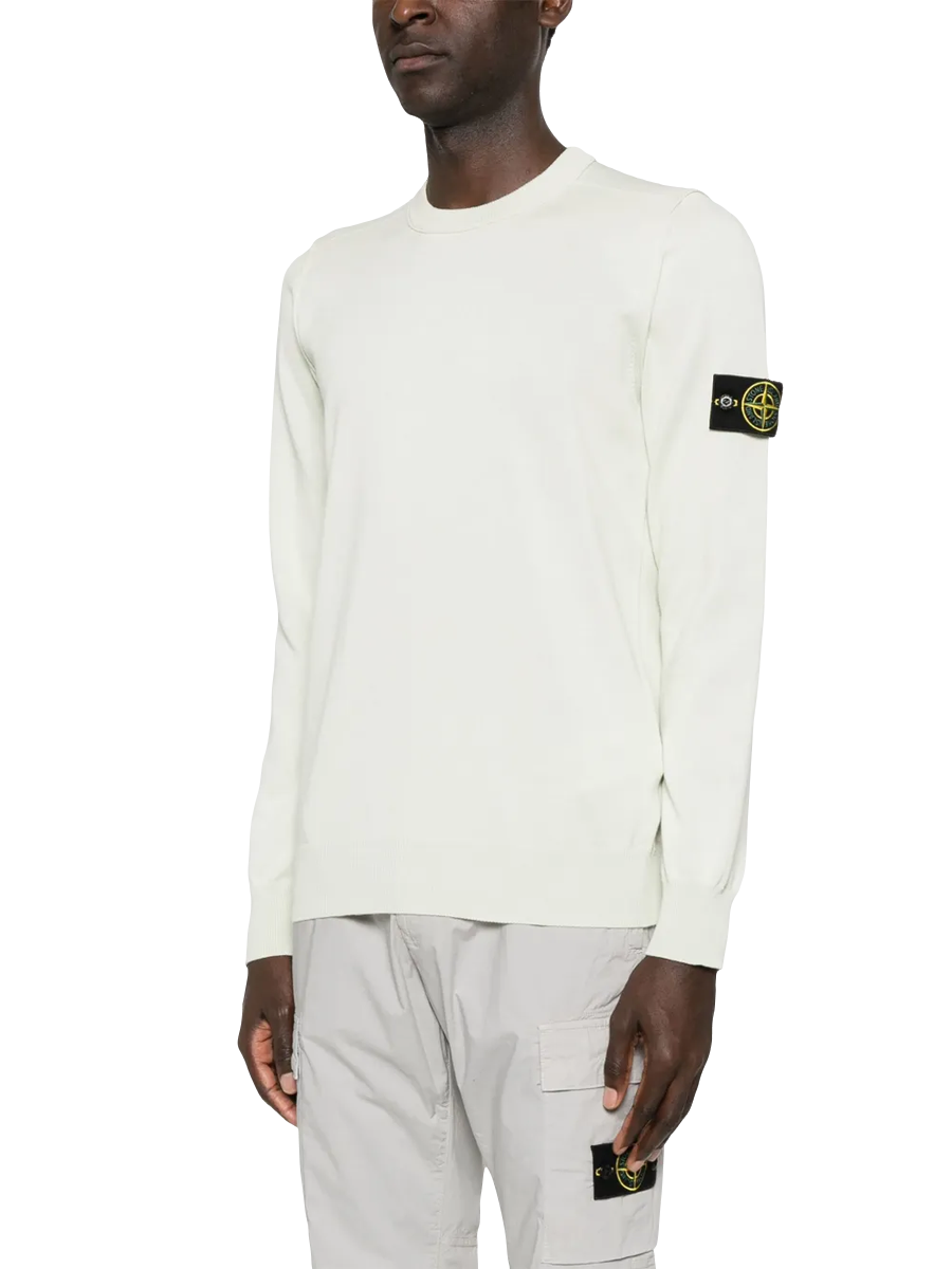 STONE ISLAND - Pullover mit Kompass-Patch in Hellgrün