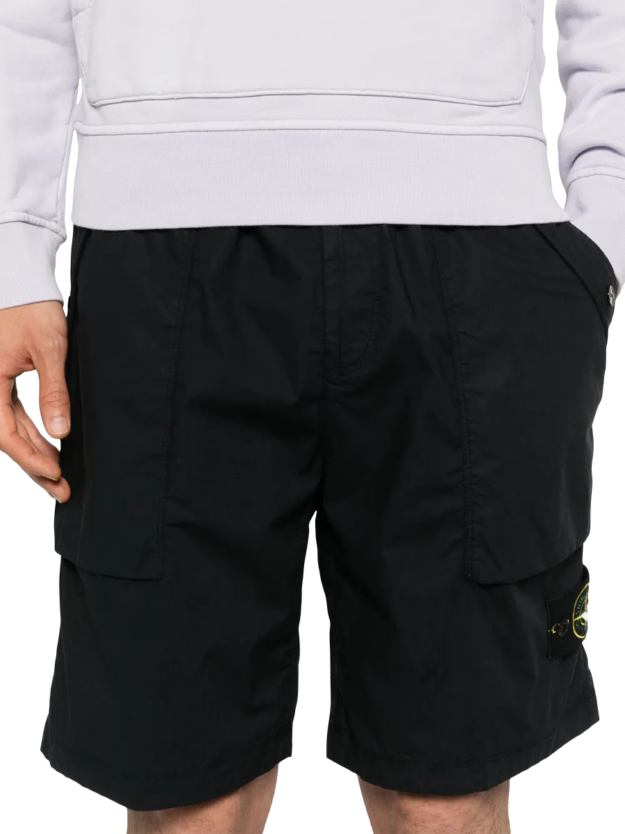 STONE ISLAND - Shorts mit Kompass-Patch in Schwarz