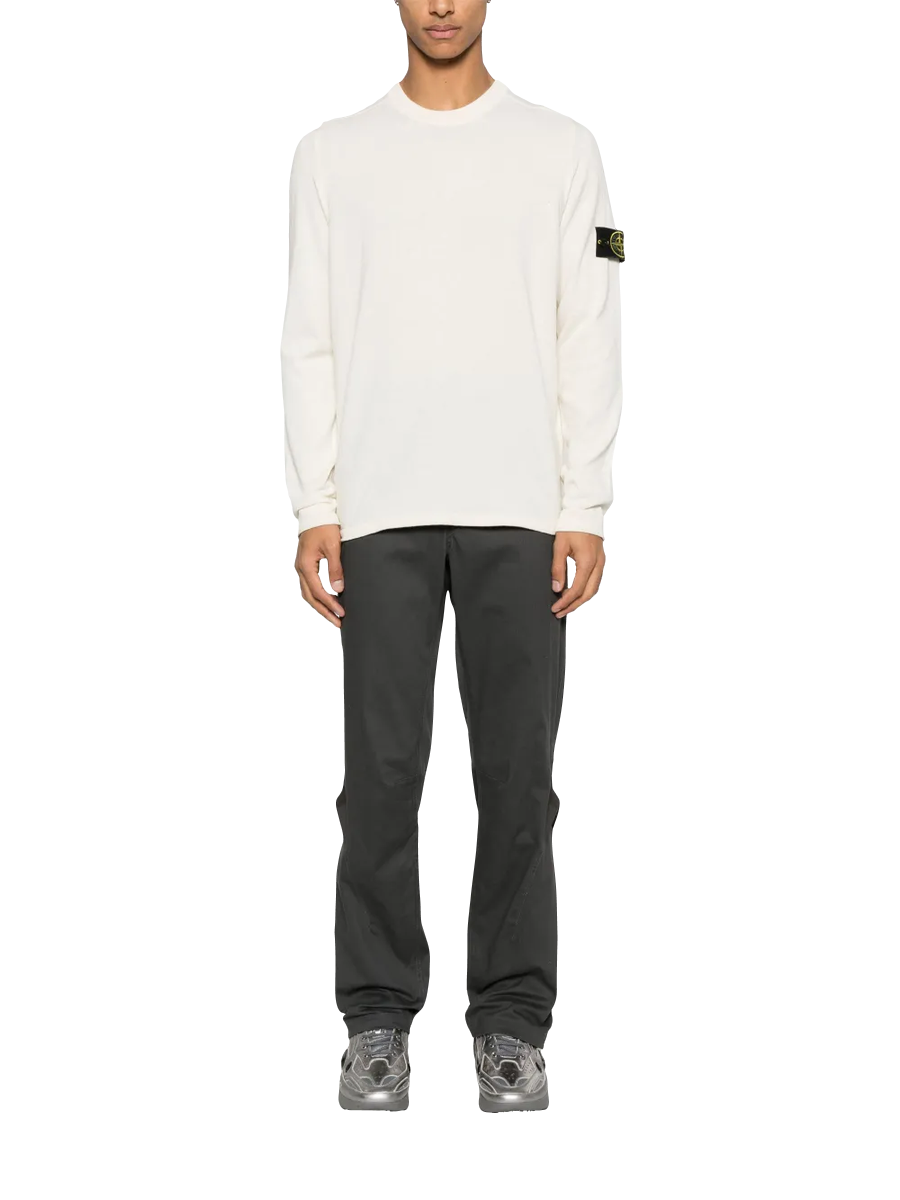 STONE ISLAND - Strickpullover mit Kompass-Patch in Weiß