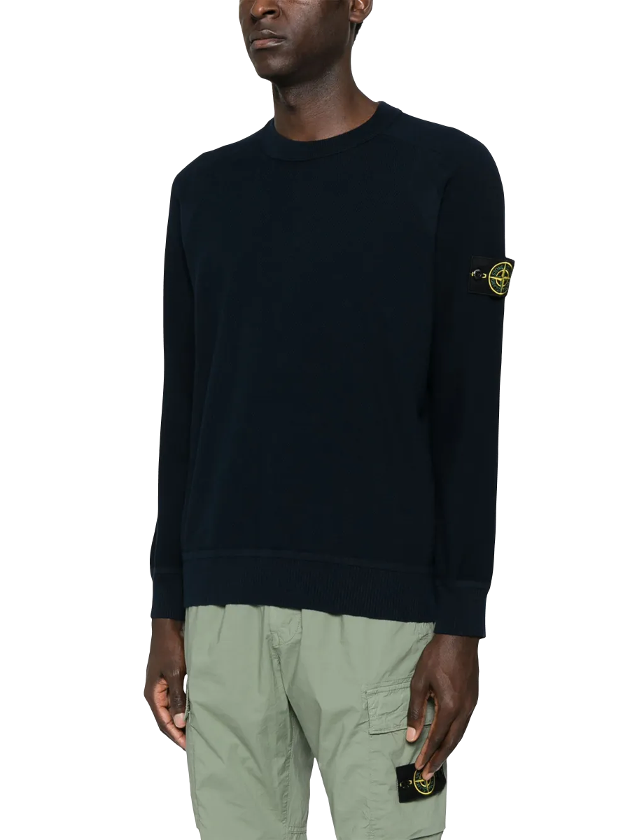 STONE ISLAND - Sweatshirt mit Kompass-Patch in dunkelblau