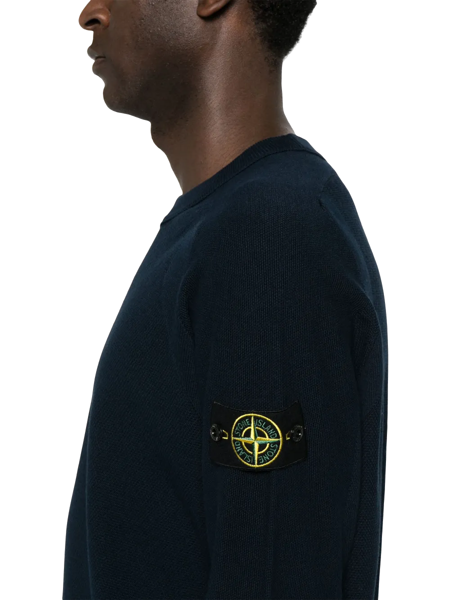 STONE ISLAND - Sweatshirt mit Kompass-Patch in dunkelblau