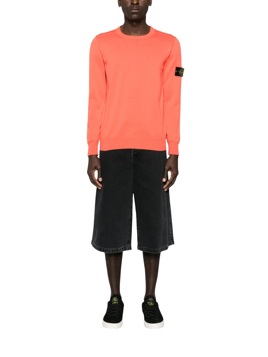 STONE ISLAND - Sweatshirt mit Kompass-Patch in Korallrot