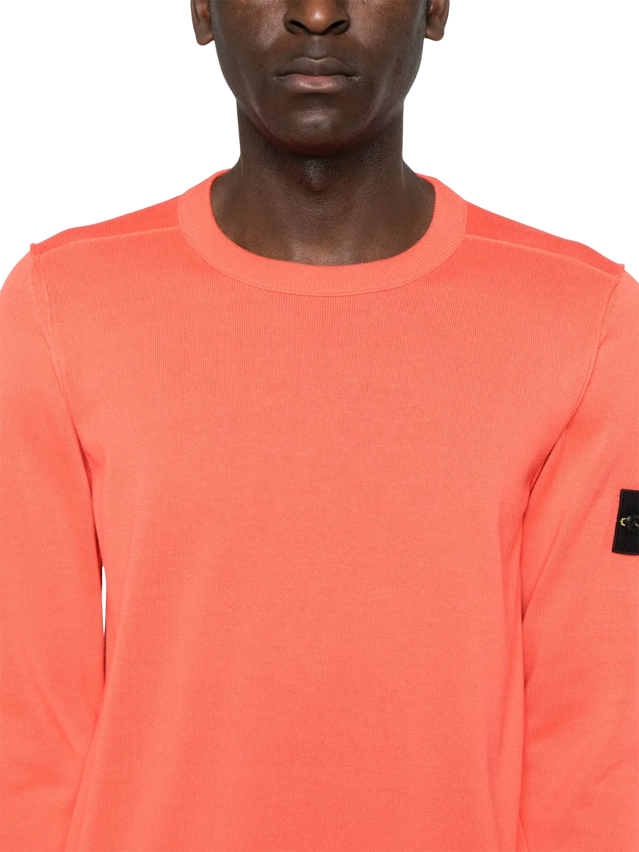 STONE ISLAND - Sweatshirt mit Kompass-Patch in Korallrot