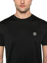 STONE ISLAND - T-Shirt mit Kompass-Patch in Schwarz