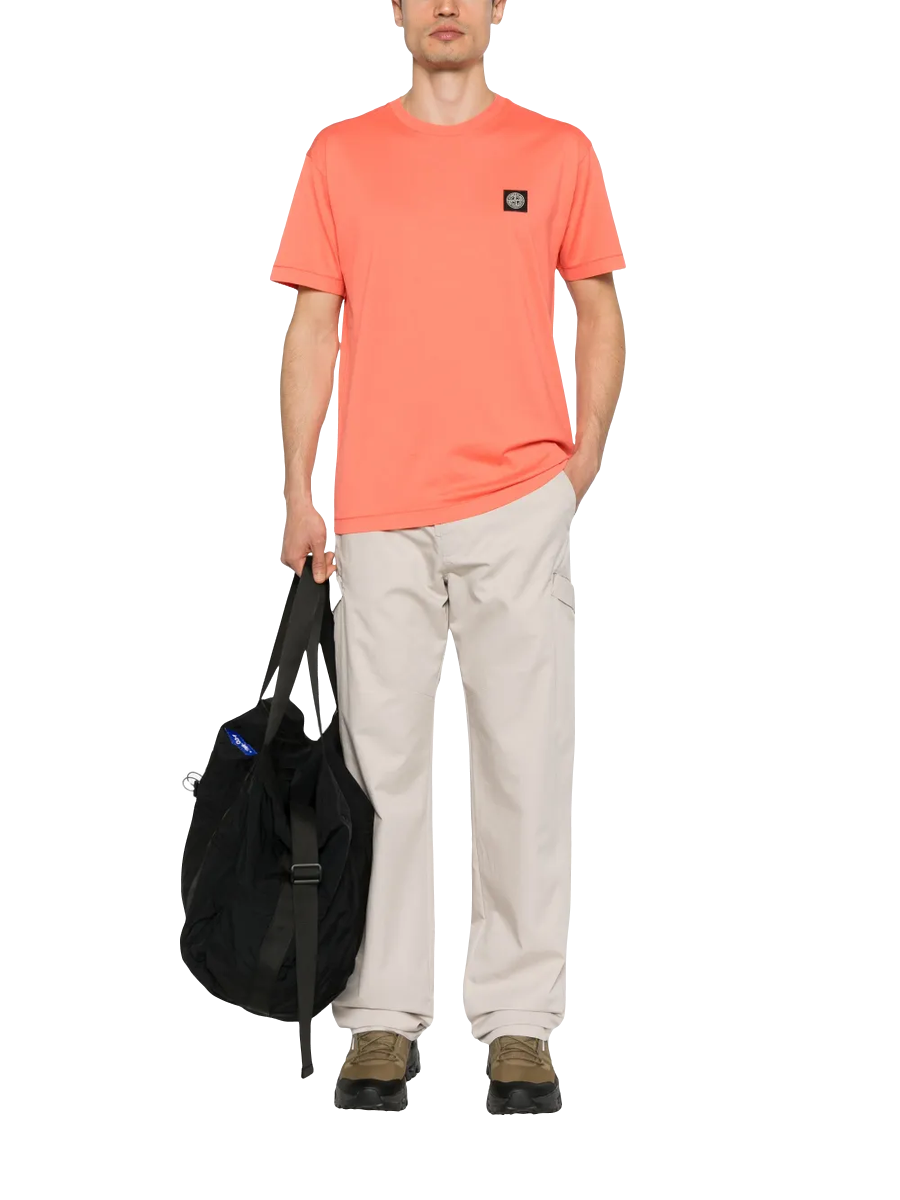 STONE ISLAND - T-Shirt mit Logo in Orange