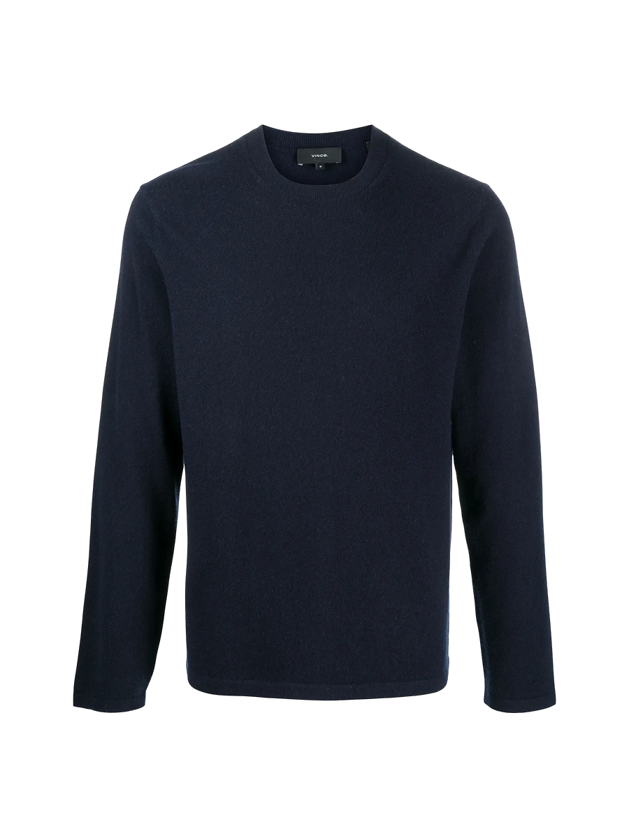 VINCE - Kaschmirpullover mit rundem Ausschnitt in Marineblau