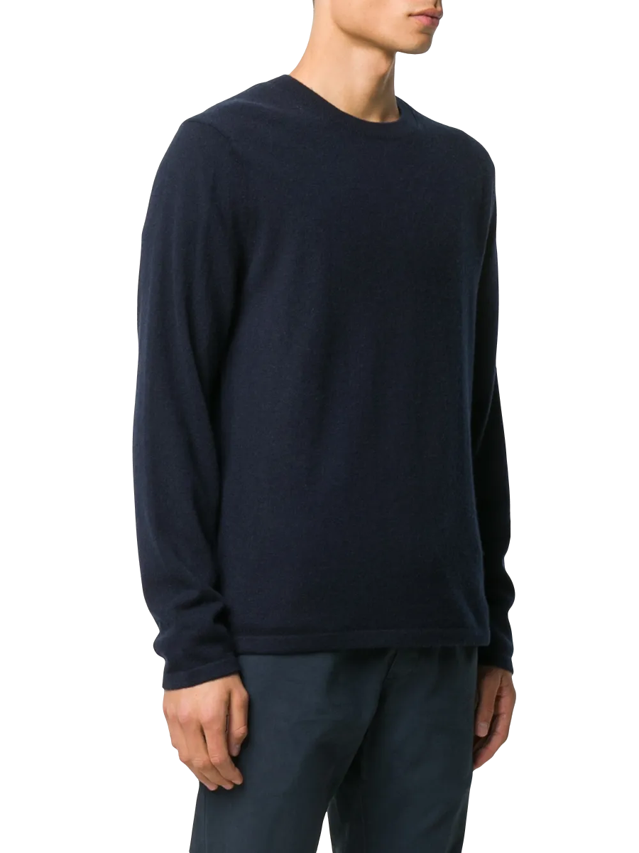 VINCE - Kaschmirpullover mit rundem Ausschnitt in Marineblau