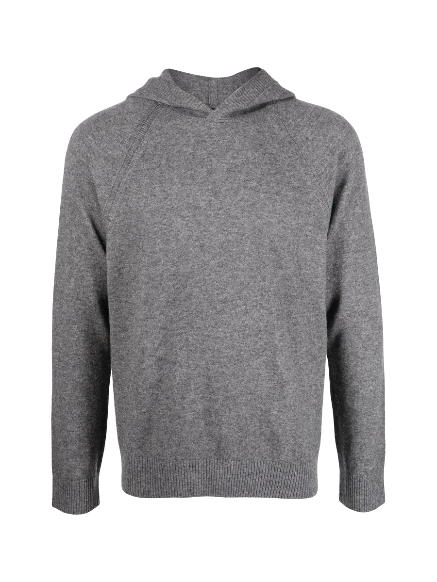 VINCE - Melierter Strick-Hoodie in Grau