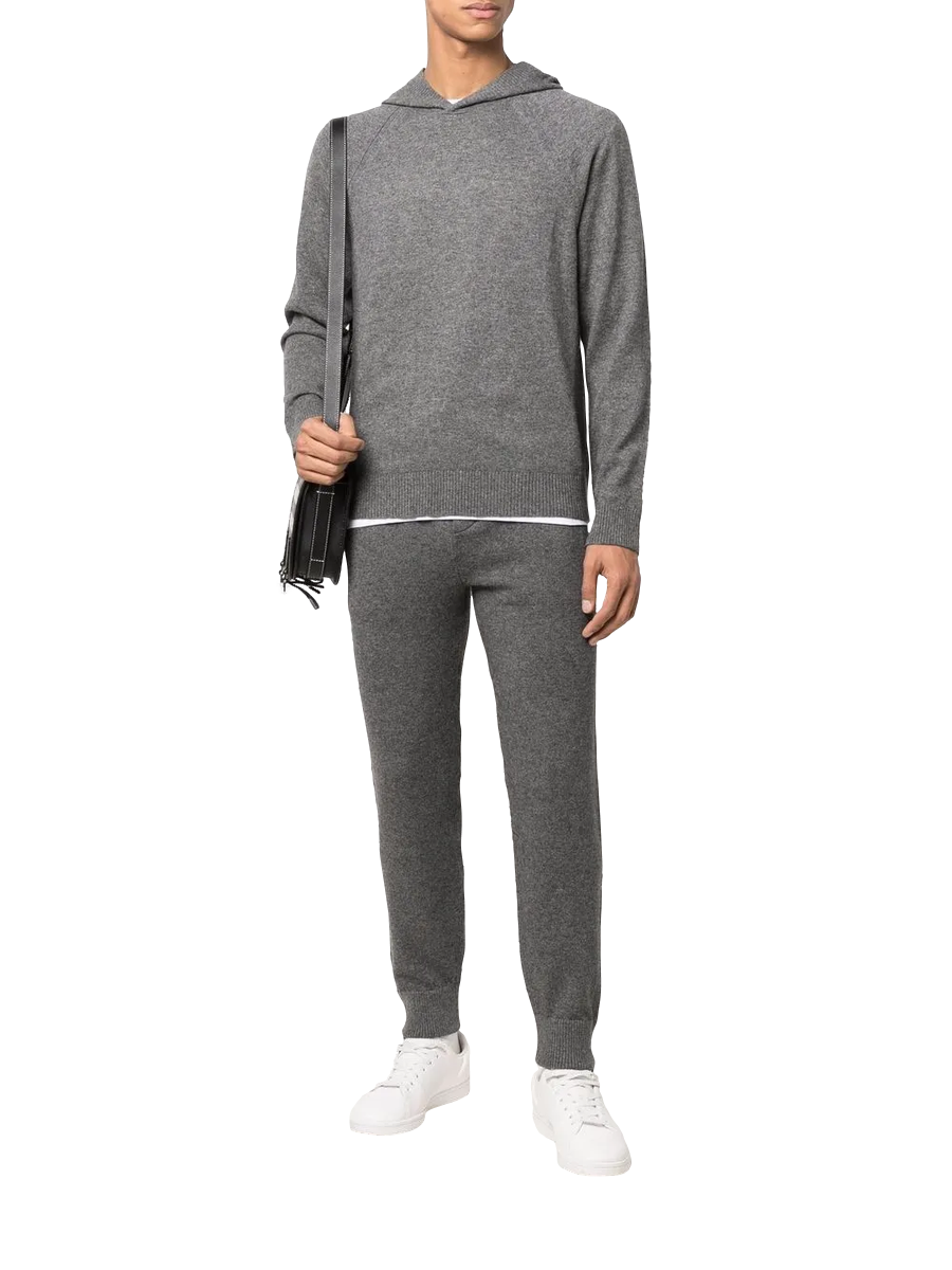VINCE - Melierter Strick-Hoodie in Grau