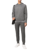 VINCE - Melierter Strick-Hoodie in Grau