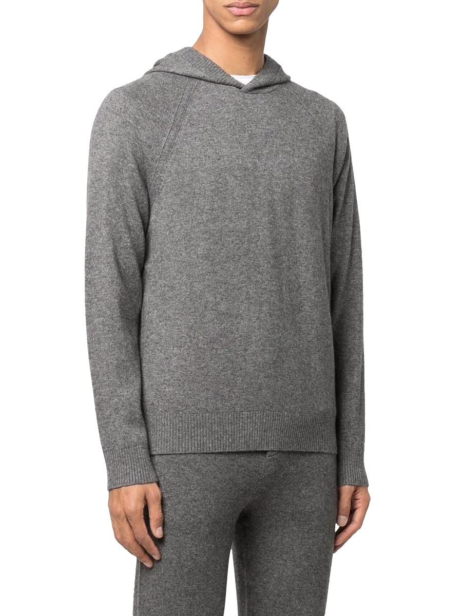 VINCE - Melierter Strick-Hoodie in Grau
