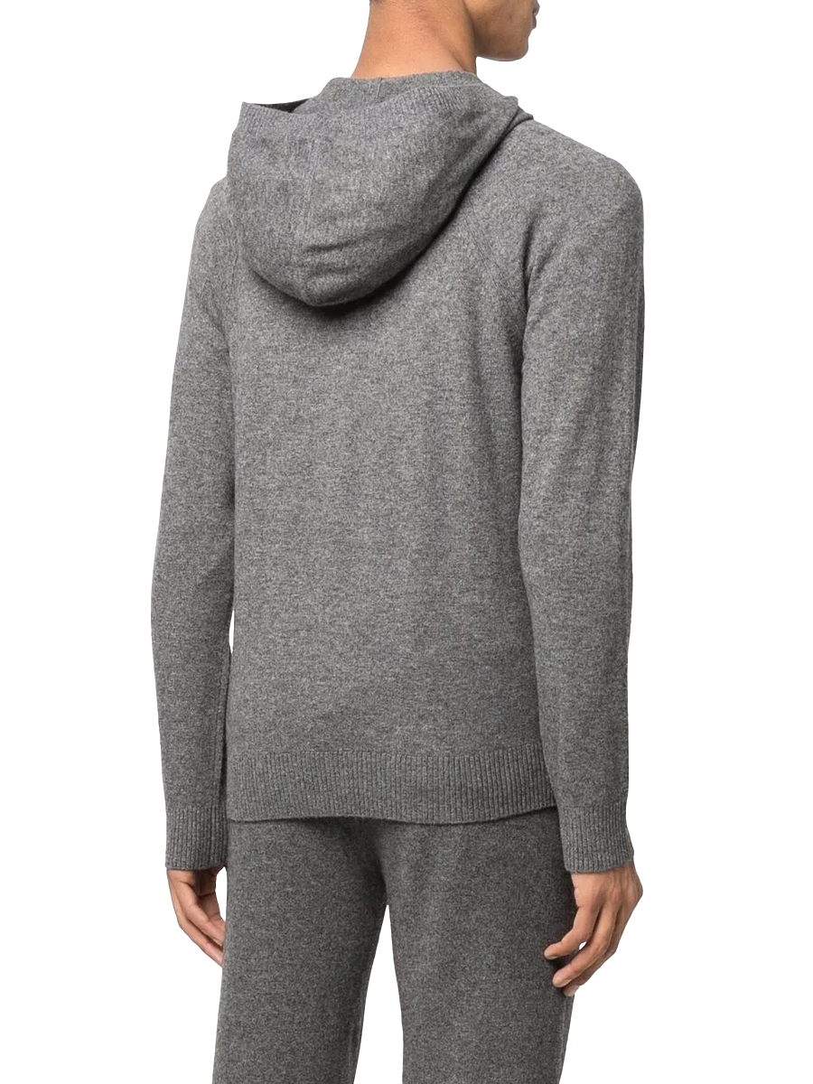 VINCE - Melierter Strick-Hoodie in Grau