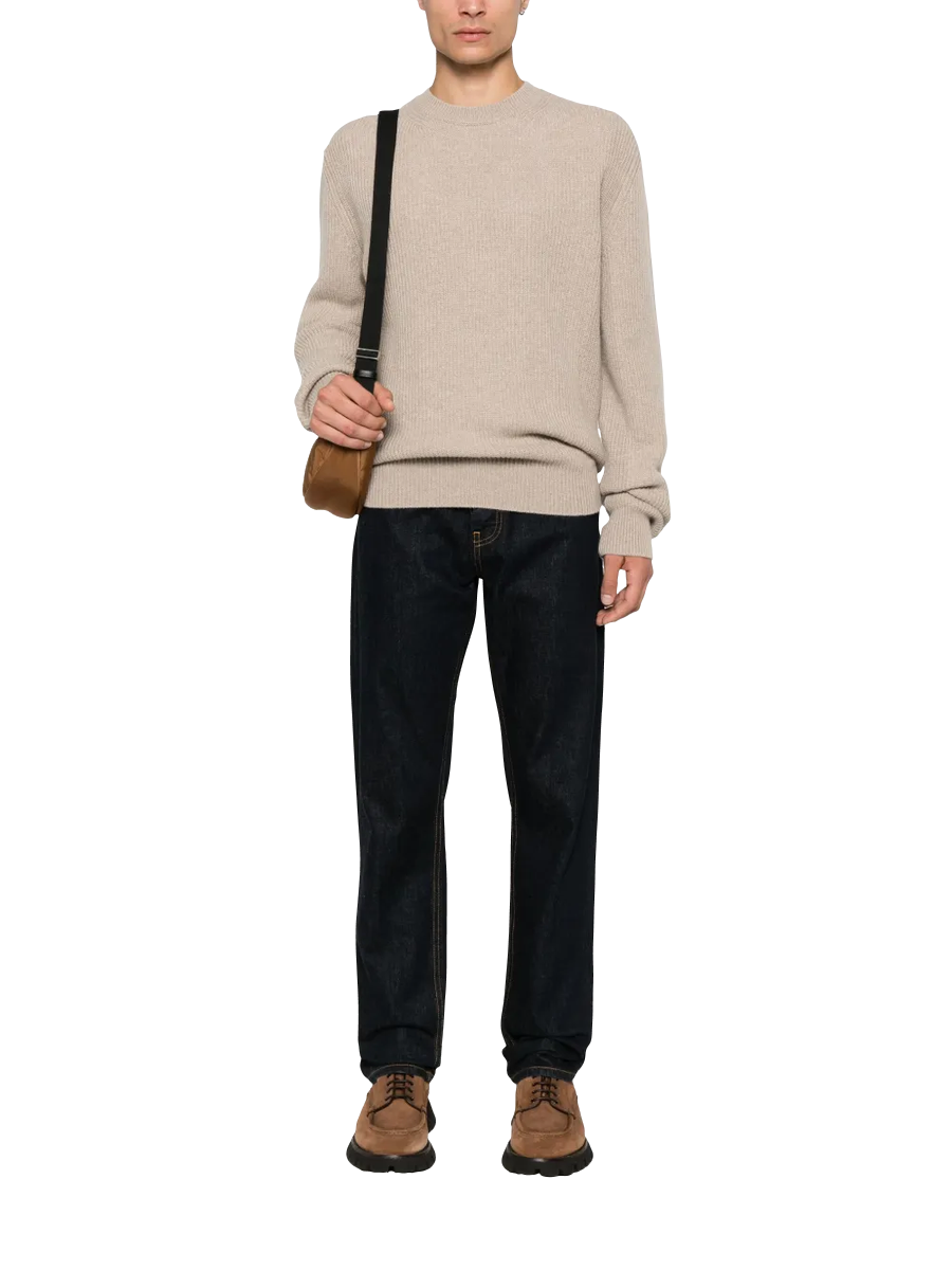 ZEGNA - Klassischer Kaschmirpullover in Beige